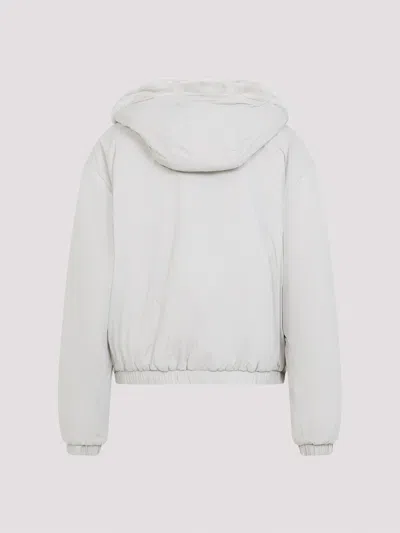 Moose Knuckles Plush Hooded Jacket With Zippered Pockets In White