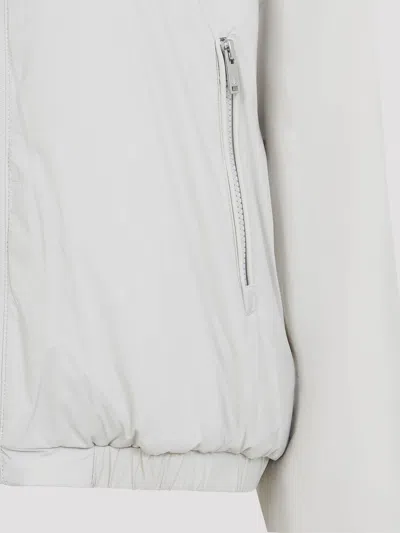 Moose Knuckles Plush Hooded Jacket With Zippered Pockets In White