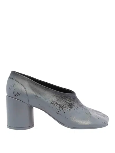 Mm6 Maison Margiela Stylish Block Heel Round Toe Pumps In Gray