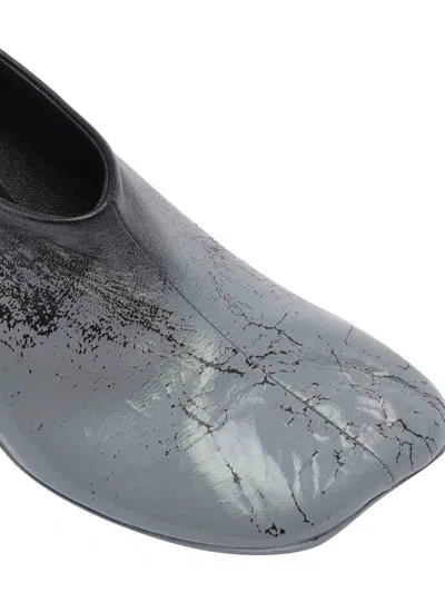 Mm6 Maison Margiela Stylish Block Heel Round Toe Pumps In Gray