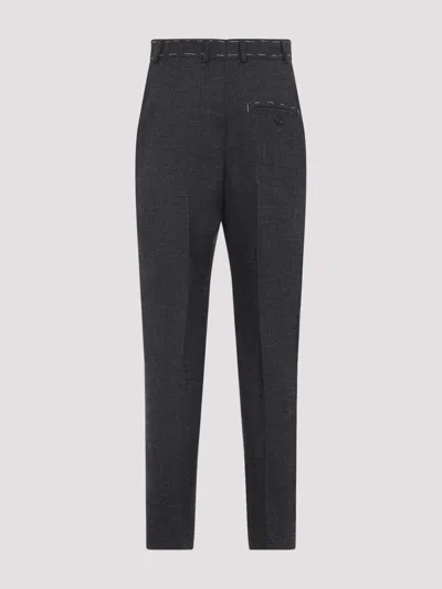 Moschino Tailored Grey Trousers With High Waist In Black