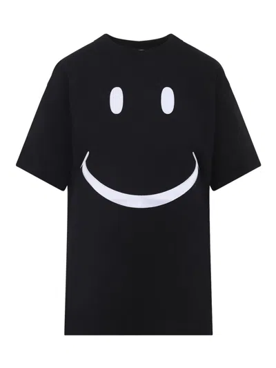 Moschino Smiley Printed Regular Fit T-shirt In Black