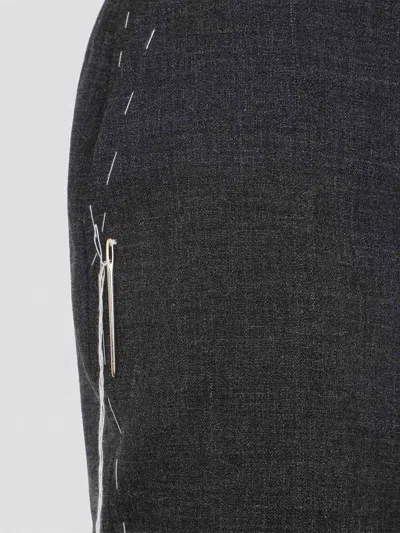 Moschino Tailored Grey Trousers With High Waist In Black