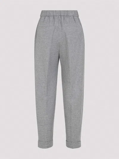 Peserico Virgin Wool Pants In Gray