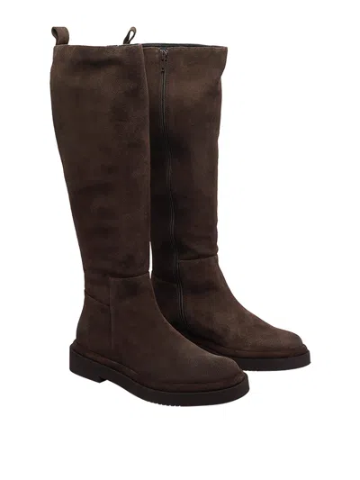 Paloma Barceló Zip-detail Suede Boots In Brown