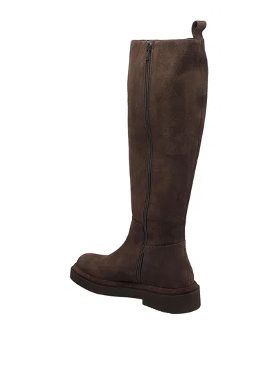 Paloma Barceló Zip-detail Suede Boots In Brown