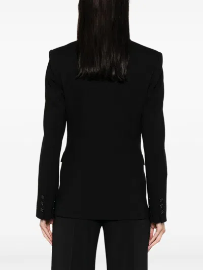 Pinko Tailored Black Jacket With Notched Lapel And Structured Shoulders In Black