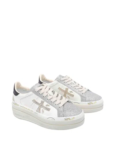 Premiata Claudia Sneakers In White Leather In White