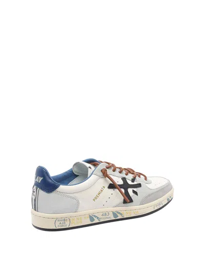 Premiata Low Top Sneakers With Round Toe And Stitching In Gray