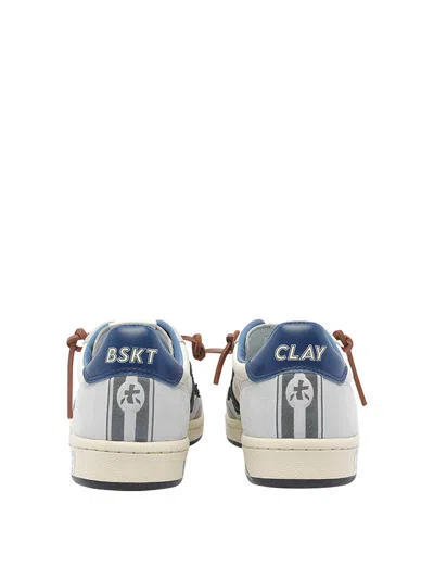 Premiata Low Top Sneakers With Round Toe And Stitching In Gray