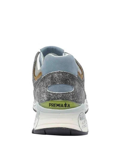 Premiata Dynamic Grey Sneakers With Textured Panels In Gray