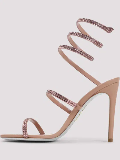 René Caovilla Ren Caovilla Snake Sandals In Nude