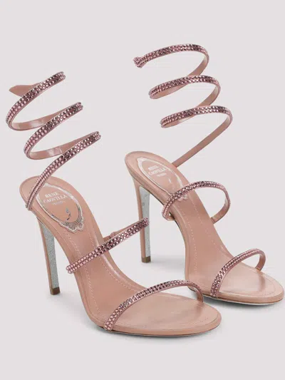 René Caovilla Ren Caovilla Snake Sandals In Nude