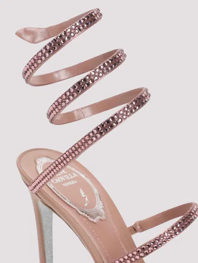 René Caovilla Ren Caovilla Snake Sandals In Nude