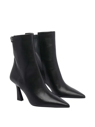Stuart Weitzman 85mm Vinnie Pointed-toe Elasticised Boots In Black