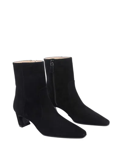 Stuart Weitzman Stassi Suede Zip Booties In Black