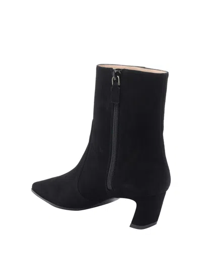Stuart Weitzman Stassi Suede Zip Booties In Black
