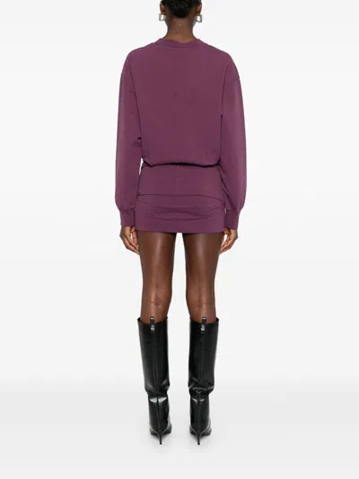 Attico Burgundy Mini Dress In Purple