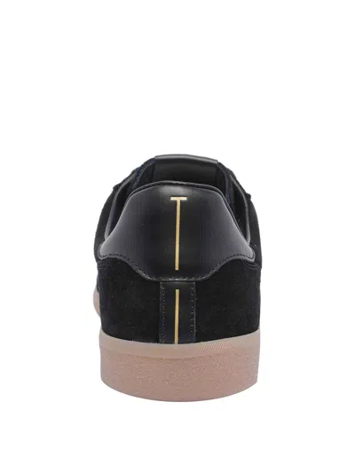 Tom Ford Leather Sneakers With Logo In Black
