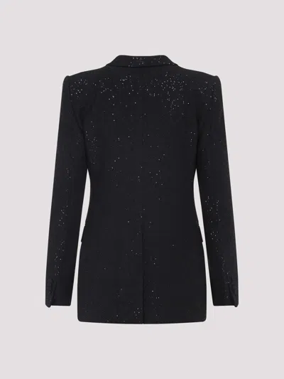 Tom Ford Single-breasted Wool Blend Crepe Jacket With Sequins In Black
