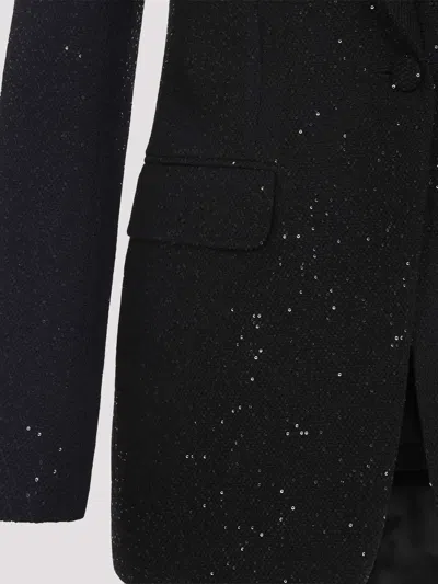 Tom Ford Single-breasted Wool Blend Crepe Jacket With Sequins In Black