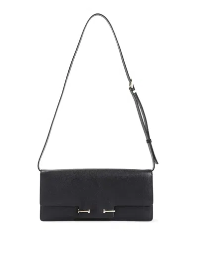 Tom Ford Black Leather Crossbody Bag In Black