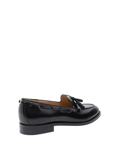 Valentino Bowshire Loafers In Black Glossy Calfskin In Black