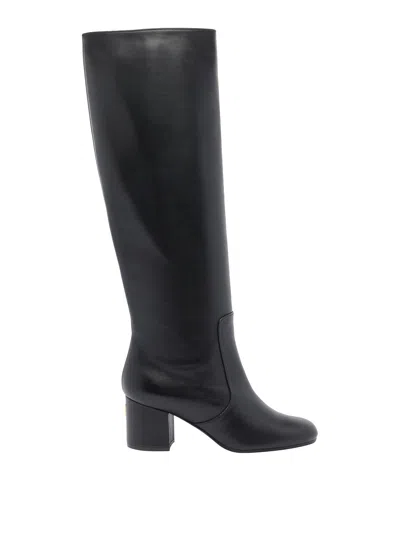 Via Roma 15 70mm Calf-leather Block-heel Knee-high Boots In Black