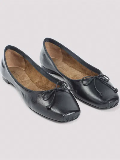 Khaite Black Lamb Leather Charlotte Ballerina In Gray