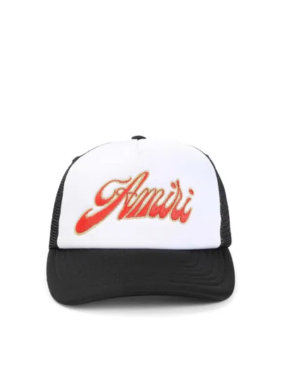 Amiri Structured Black Cap With Embroidered Logo In White