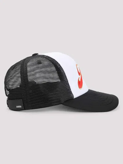 Amiri Structured Black Cap With Embroidered Logo In White