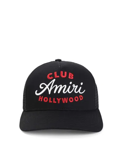 Amiri Black Baseball Cap With Maxi Logo On The Front In Cotton Man In Black