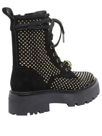 Kurt Geiger Stud-embellished Lace-up Boots In Black