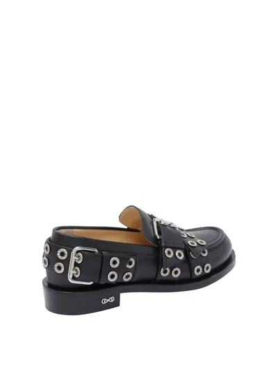 Mach&mach Mach & Mach Women Buckle Belt Vintage Loafers In Black