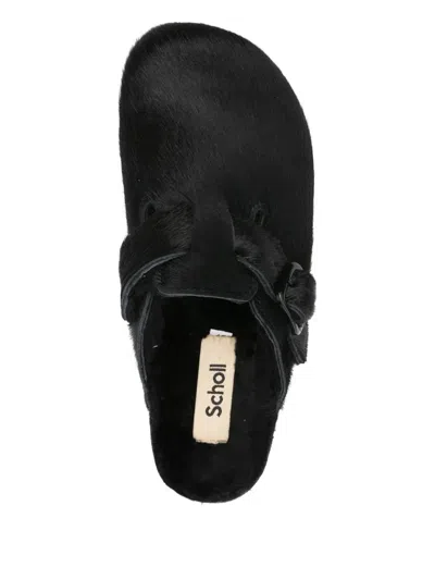 Scholl Boston Shearling Clogs In Black
