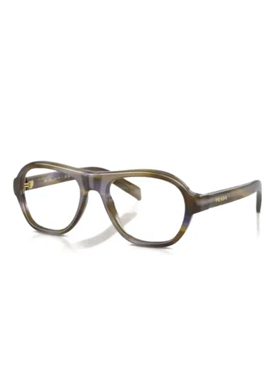 Prada Geometric-frame Glasses In Gray