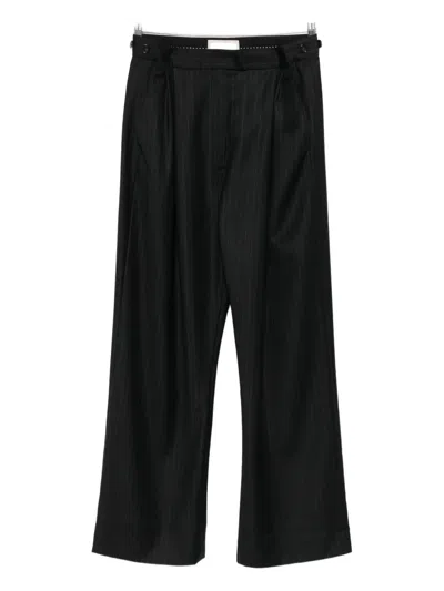 PINSTRIPE STRAIGHT-LEG TROUSERS