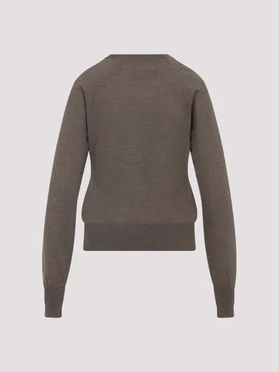 Phoebe Philo V-neck Raglan-sleeve Sweater In Brown