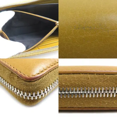 Pre-owned Gucci Beige Brown Leather Long Wallet (bi-fold) ()