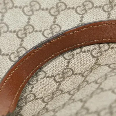 Pre-owned Gucci Beige Brown Pvc Leather Handbag Shoulder Bag ()