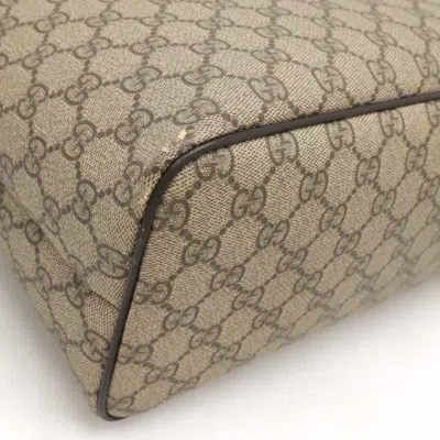 Pre-owned Gucci Beige Dark Brown Gg Supreme Shoulder Bag Tote Bag ()