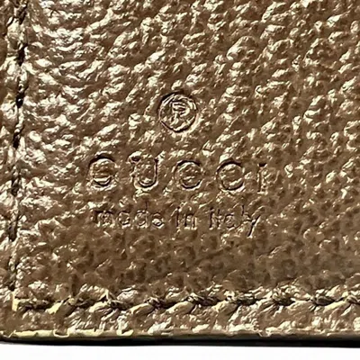 Pre-owned Gucci Beige Green Red Color Gg Supreme Wallet (bi-fold) ()