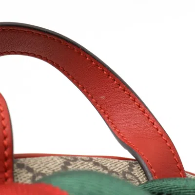 Pre-owned Gucci Beige Khaki Multi-color Red Color Pvc Leather Backpack ()