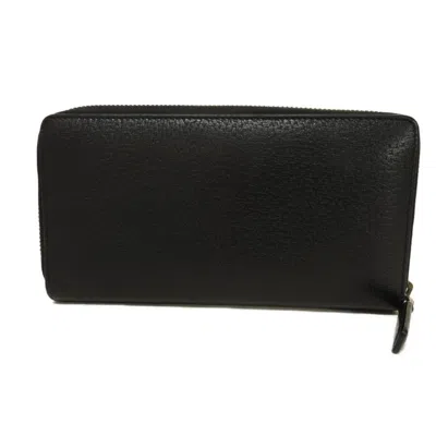 Pre-owned Gucci Black Leather Long Wallet (bi-fold) ()