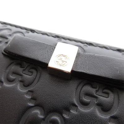 Pre-owned Gucci Black Leather Long Wallet (bi-fold) ()