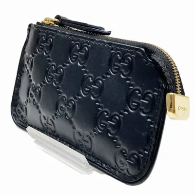 Pre-owned Gucci Black Leather Coin Purse/coin Case ()