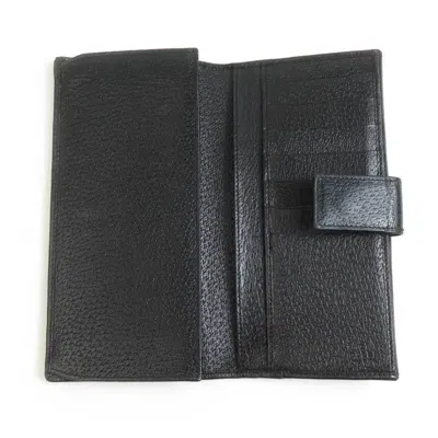 Pre-owned Gucci Black Leather Long Wallet (bi-fold) ()