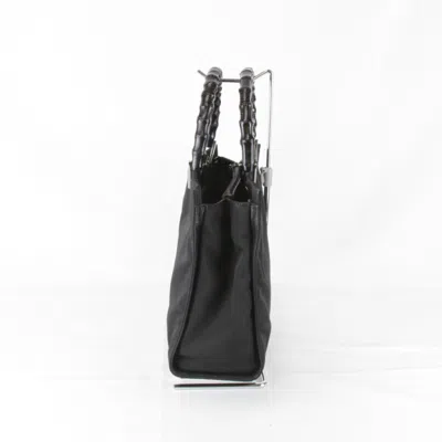 Pre-owned Gucci Black Nylon Bamboo Shoulder Bag Tote Bag ()
