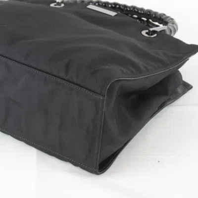 Pre-owned Gucci Black Nylon Bamboo Shoulder Bag Tote Bag ()