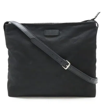 Pre-owned Gucci Black Nylon Leather Shoulder Bag ()